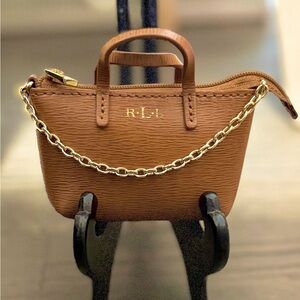Lauren Ralph Lauren Newbury Mini Bag Charm Tan